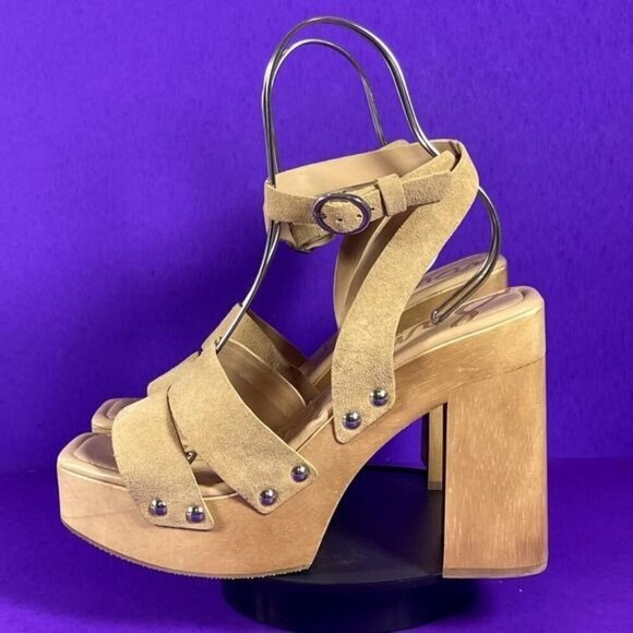 Sam Edelman Women's Sesame Rosalind Platform Block Heel Sandal Shoe Size 10-NEW - Picture 3 of 9